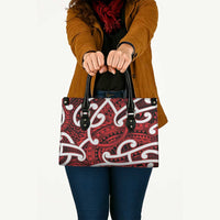 Aotearoa Maori Kowhaiwhai Leather Bag Whero Puhoro and Patiki