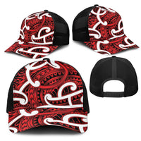 Aotearoa Maori Kowhaiwhai Mesh Trucker Cap Whero Puhoro and Patiki