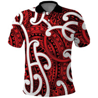 Aotearoa Maori Kowhaiwhai Polo Shirt Whero Puhoro and Patiki