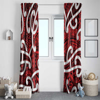 Aotearoa Maori Kowhaiwhai Window Curtain Whero Puhoro and Patiki