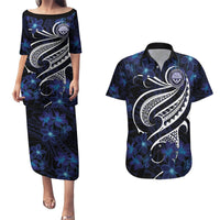 Micronesia Constitution Day Couples Matching Puletasi and Hawaiian Shirt Since 1979 with Polynesian Hibiscus Pattern