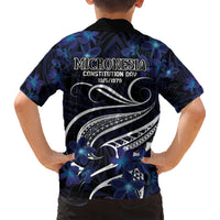 Micronesia Constitution Day Kid Hawaiian Shirt Since 1979 with Polynesian Hibiscus Pattern LT9 - Polynesian Pride