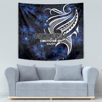 Micronesia Constitution Day Tapestry Since 1979 with Polynesian Hibiscus Pattern