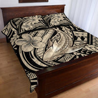 Polynesian Shark Tribal Tattoo Quilt Bed Set Beige Style