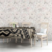 Polynesian Shark Tribal Tattoo Tablecloth Beige Style