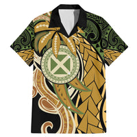 Wallis and Futuna Victory Day Family Matching Mermaid Dress and Hawaiian Shirt Since 1945 with Polynesian Platinum Floral Tribal LT9 Dad's Shirt - Short Sleeve Red - Polynesian Pride