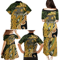 Wallis and Futuna Victory Day Family Matching Puletasi and Hawaiian Shirt Since 1945 with Polynesian Platinum Floral Tribal LT9 - Polynesian Pride