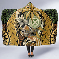 Wallis and Futuna Victory Day Hooded Blanket Since 1945 with Polynesian Platinum Floral Tribal LT9 - Polynesian Pride
