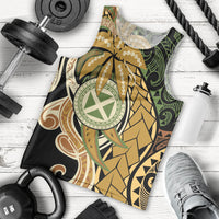 Wallis and Futuna Victory Day Men Tank Top Since 1945 with Polynesian Platinum Floral Tribal LT9 - Polynesian Pride