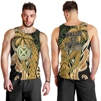 Wallis and Futuna Victory Day Men Tank Top Since 1945 with Polynesian Platinum Floral Tribal LT9 - Polynesian Pride