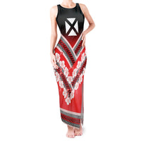 Personalised Wallis et Futuna Tank Maxi Dress Hibiscus and Polynesian Tribal Tattoos LT9 Women Red - Polynesian Pride