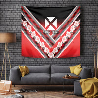 Personalised Wallis et Futuna Tapestry Hibiscus and Polynesian Tribal Tattoos