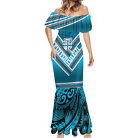 Custom Fiji Rugby Mermaid Dress Fijian Warrior With Polynesian Tribal Tattoos LT9 - Polynesian Pride