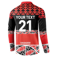 New Zealand Rugby Pacific Custom Button Sweatshirt Whatumoana Maori Kowhaiwhai Pattern LT9 - Polynesian Pride