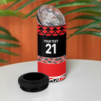 New Zealand Rugby Pacific Custom 4 in 1 Can Cooler Tumbler Whatumoana Maori Kowhaiwhai Pattern LT9 - Polynesian Pride