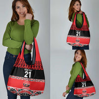New Zealand Rugby Pacific Custom Grocery Bag Whatumoana Maori Kowhaiwhai Pattern