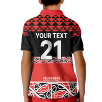 New Zealand Rugby Pacific Custom Kid Polo Shirt Whatumoana Maori Kowhaiwhai Pattern