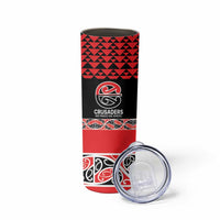 New Zealand Rugby Pacific Custom Skinny Tumbler Whatumoana Maori Kowhaiwhai Pattern LT9 - Polynesian Pride