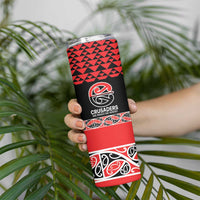 New Zealand Rugby Pacific Custom Skinny Tumbler Whatumoana Maori Kowhaiwhai Pattern LT9 - Polynesian Pride
