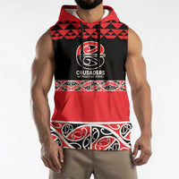 New Zealand Rugby Pacific Custom Sleeveless Hoodie Whatumoana Maori Kowhaiwhai Pattern - Polynesian Pride