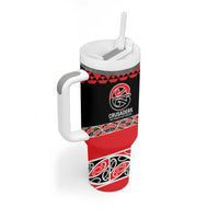 New Zealand Rugby Pacific Custom Tumbler With Handle Whatumoana Maori Kowhaiwhai Pattern