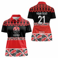 New Zealand Rugby Pacific Custom Women Polo Shirt Whatumoana Maori Kowhaiwhai Pattern