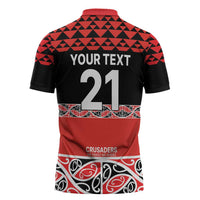 New Zealand Rugby Pacific Custom Zipper Polo Shirt Whatumoana Maori Kowhaiwhai Pattern - Polynesian Pride