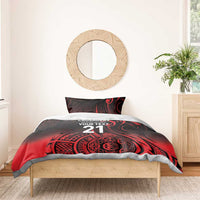 New Zealand Rugby Pacific Custom Bedding Set Whatumoana Maori Tribal Tattoo