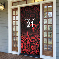 New Zealand Rugby Pacific Custom Door Cover Whatumoana Maori Tribal Tattoo - Polynesian Pride