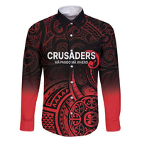 New Zealand Rugby Pacific Custom Family Matching Off Shoulder Maxi Dress and Hawaiian Shirt Whatumoana Maori Tribal Tattoo LT9 Dad's Shirt - Long Sleeve Gold - Polynesian Pride