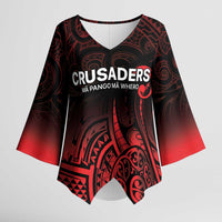 New Zealand Rugby Pacific Custom Kimono Sleeve Blouse Whatumoana Maori Tribal Tattoo - Polynesian Pride