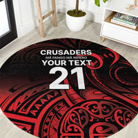 New Zealand Rugby Pacific Custom Round Carpet Whatumoana Maori Tribal Tattoo