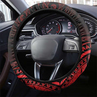 New Zealand Rugby Pacific Steering Wheel Cover Whatumoana Maori Tribal Tattoo LT9 - Polynesian Pride