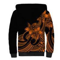Polynesian Pride Plumeria Flowers Sherpa Hoodie Polynesian Tribal Gold Vibe LT9 - Polynesian Pride