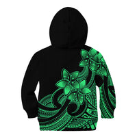 Polynesian Pride Plumeria Flowers Kid Hoodie Polynesian Tribal Green Vibe LT9 - Polynesian Pride