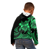 Polynesian Pride Plumeria Flowers Kid Hoodie Polynesian Tribal Green Vibe LT9 - Polynesian Pride