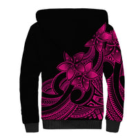 Polynesian Pride Plumeria Flowers Sherpa Hoodie Polynesian Tribal Pink Vibe LT9 - Polynesian Pride