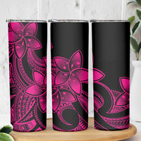 Polynesian Tribal Plumeria Flowers Skinny Tumbler Pink Vibe