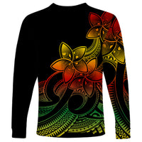 Polynesian Pride Plumeria Flowers Long Sleeve Shirt Polynesian Tribal Reggae Vibe LT9 - Polynesian Pride