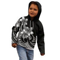 Polynesian Pride Plumeria Flowers Kid Hoodie Polynesian Tribal White Vibe LT9 - Polynesian Pride