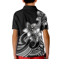 Polynesian Pride Plumeria Flowers Kid Polo Shirt Polynesian Tribal White Vibe LT9 - Polynesian Pride