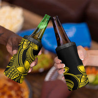 Polynesian Tribal Plumeria Flowers 4 in 1 Can Cooler Tumbler Yellow Vibe