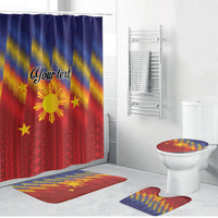 Personalized Philippines Eight Rays Sun Bathroom Set Traditional Filipino Igorot Pattern Motif