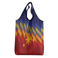 Personalized Philippines Eight Rays Sun Grocery Bag Traditional Filipino Igorot Pattern Motif