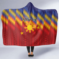 Personalized Philippines Eight Rays Sun Hooded Blanket Traditional Filipino Igorot Pattern Motif