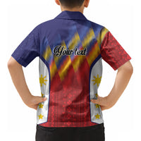 Personalized Philippines Eight Rays Sun Kid Hawaiian Shirt Traditional Filipino Igorot Pattern Motif