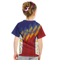 Personalized Philippines Eight Rays Sun Kid T Shirt Traditional Filipino Igorot Pattern Motif