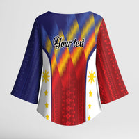 Personalized Philippines Eight Rays Sun Kimono Sleeve Blouse Traditional Filipino Igorot Pattern Motif