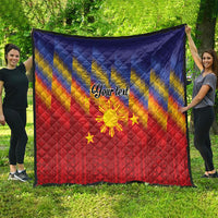 Personalized Philippines Eight Rays Sun Quilt Traditional Filipino Igorot Pattern Motif