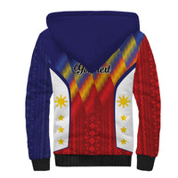 Personalized Philippines Eight Rays Sun Sherpa Hoodie Traditional Filipino Igorot Pattern Motif